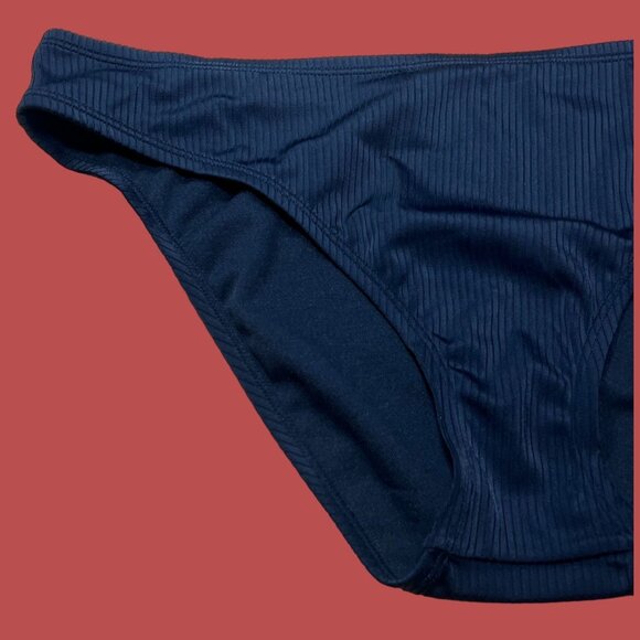 Shade & Shore - Women's Ribbed Hipster Cheeky Bikini Bottom - Black-Large(12-14) - Picture 13 of 14